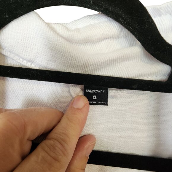 Mens White Distressed Denim Jacket XL By Manfinty - Picture 3 of 3